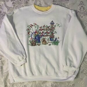 Garden Cat Graphic Sweatshirt